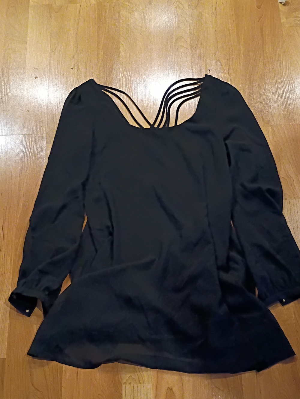 Guess Black Long-Sleeve Dress with Strappy Back